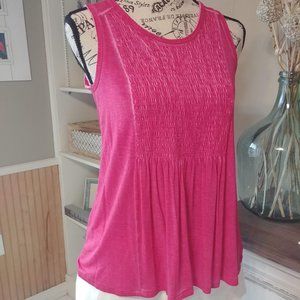 Final Price-Living Doll Fuchsia Sleeveless Top
